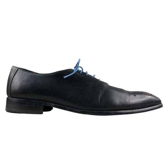 Carrucci Men's Size 12 Hand Burnished Wholecut Black Calf Oxford Dress Shoes